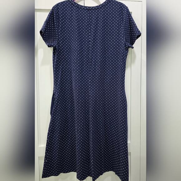 Isaac Mizrahi Live! Navy Blue Polka Dot Dress with Pockets – Size S - Picture 7 of 9
